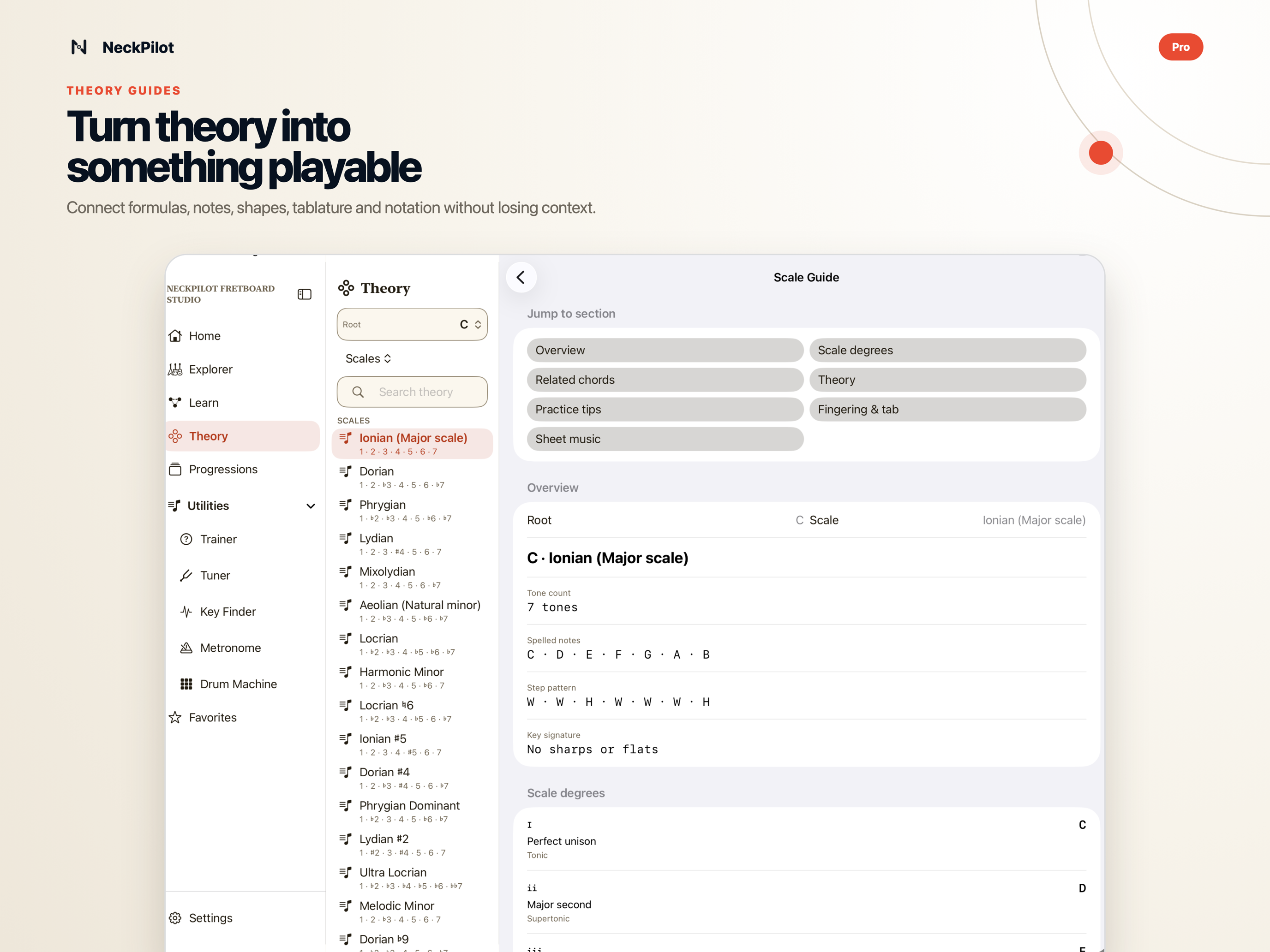 Progressions and their harmony in one workspace