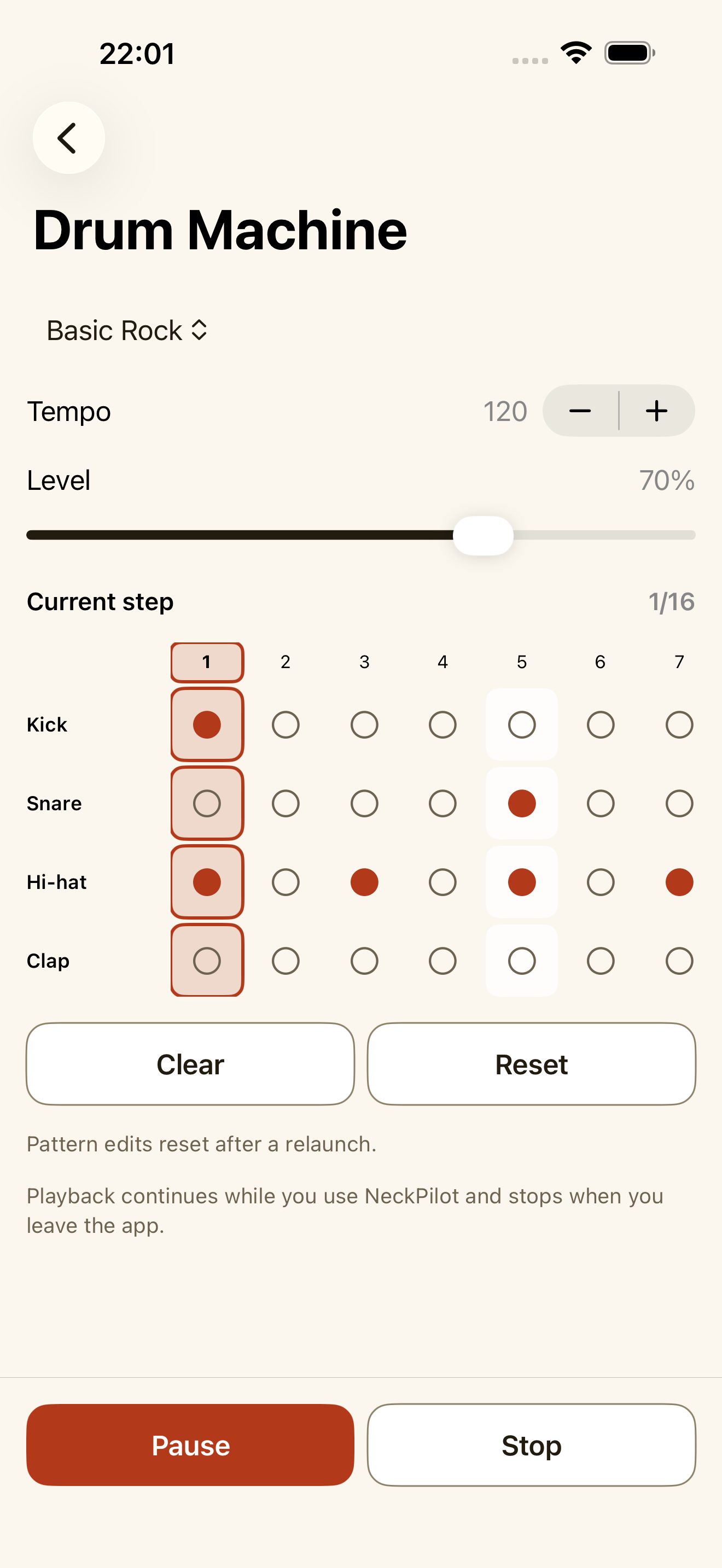 Practise with a metronome or 16-step drum grid