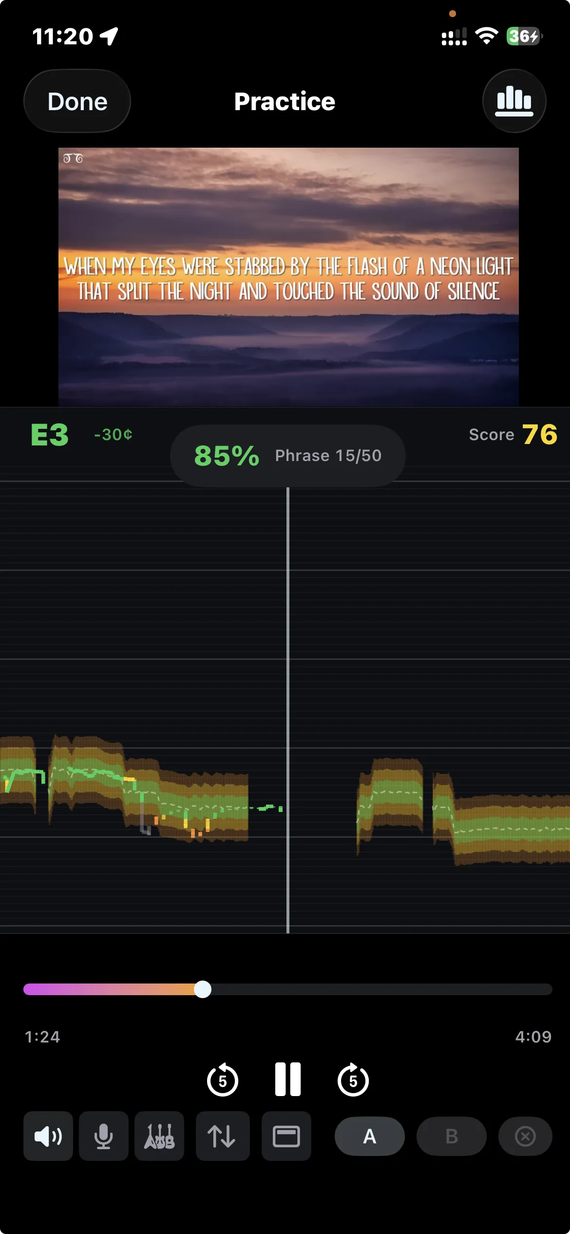 Intonavio Practice View