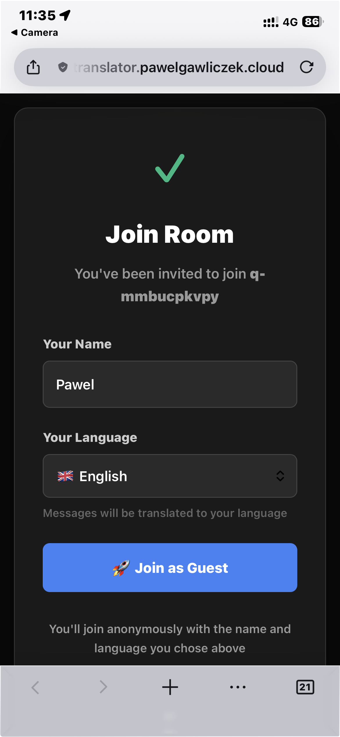 Second device joining