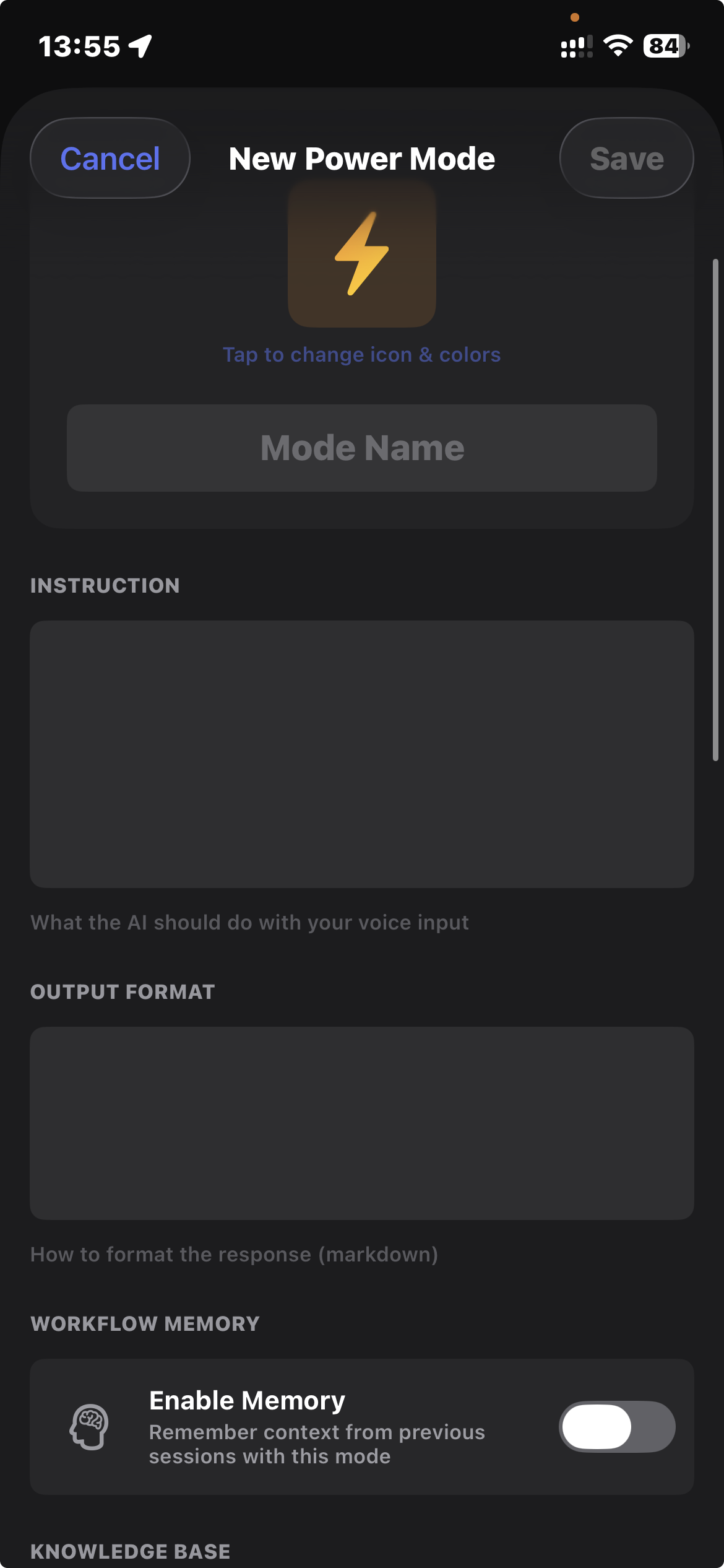 Power Mode - Instructions & Memory